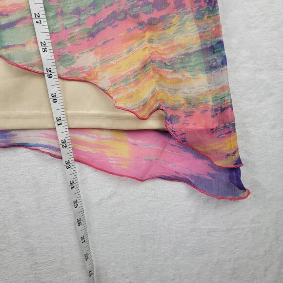 Fairycore Tank Top Overlay Asymmetric Whimsy Boho Pastel Colorful Blouse - Picture 10 of 10